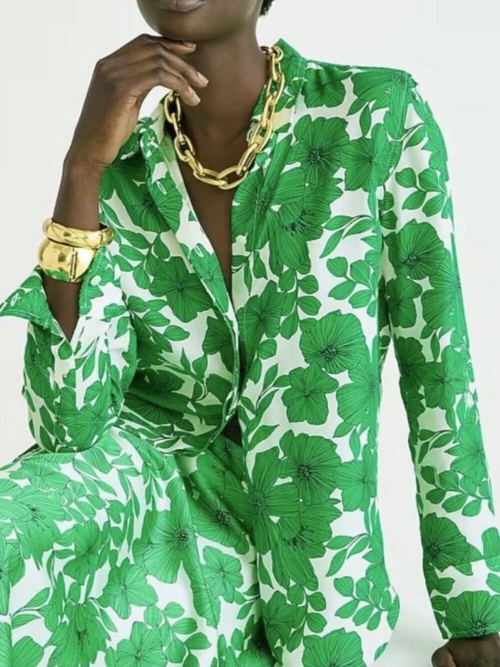 J. Crew Classic Fit Cupro Shirt in Greenhouse Floral Print